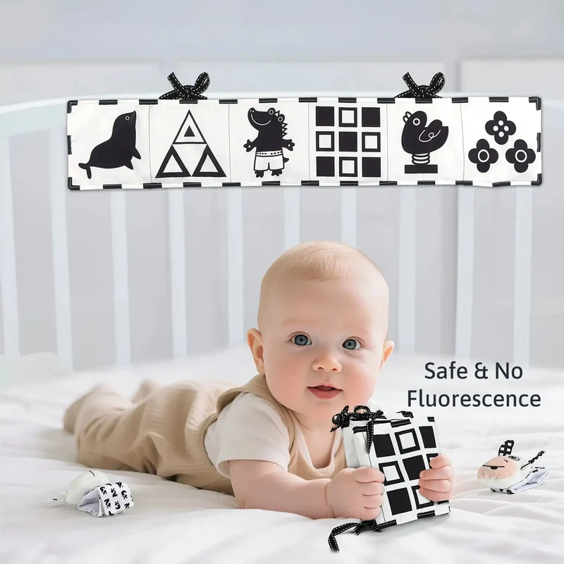 Black & White Sensory Toys for Newborns 0-6M