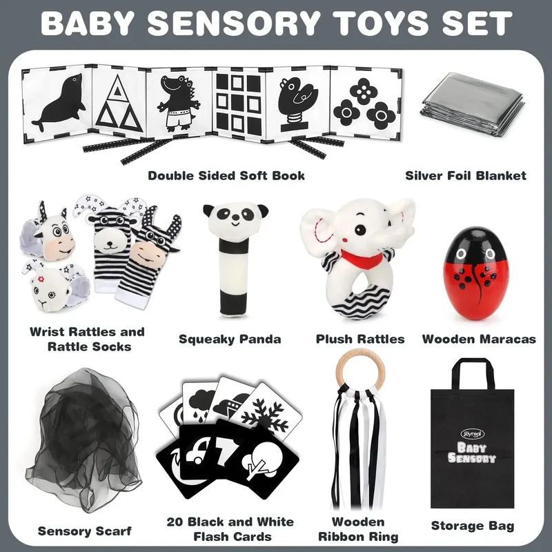 Black & White Sensory Toys for Newborns 0-6M
