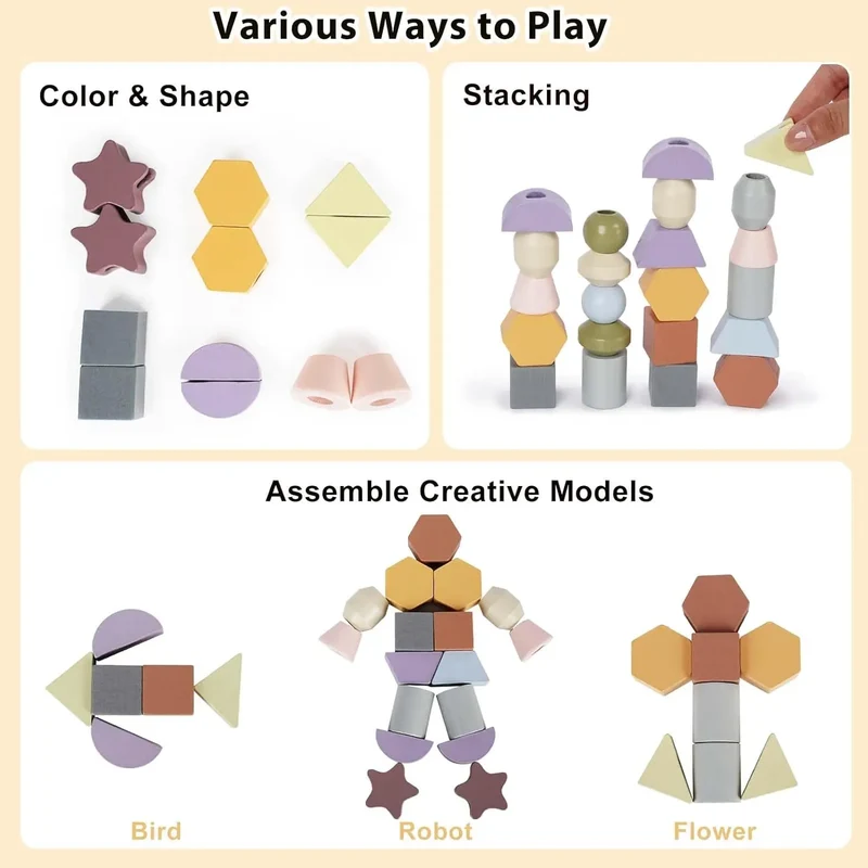 Educational Stacking & Threading Toys for Toddlers