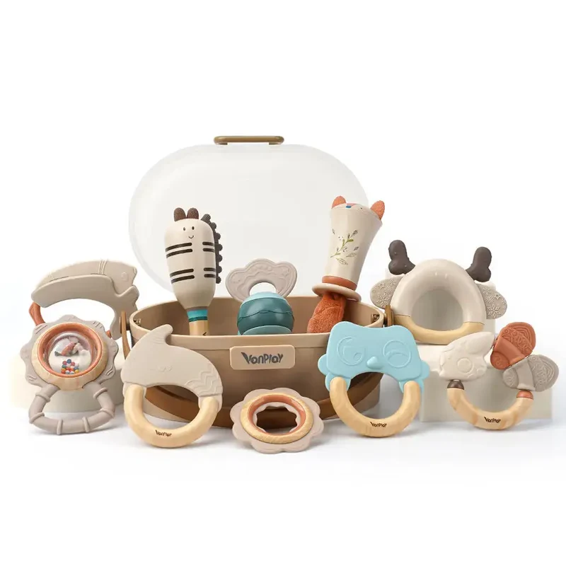 Baby Rattles Teething Toys with Soft Textures