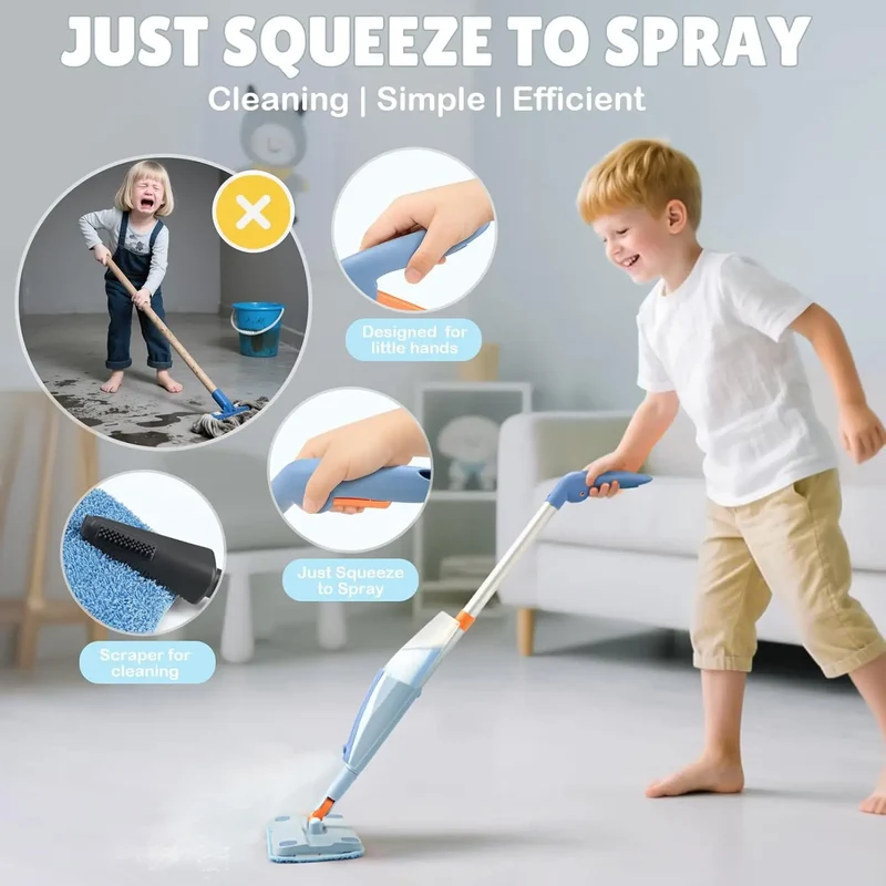 Spray Mop Toy for Kids Cleaning Play