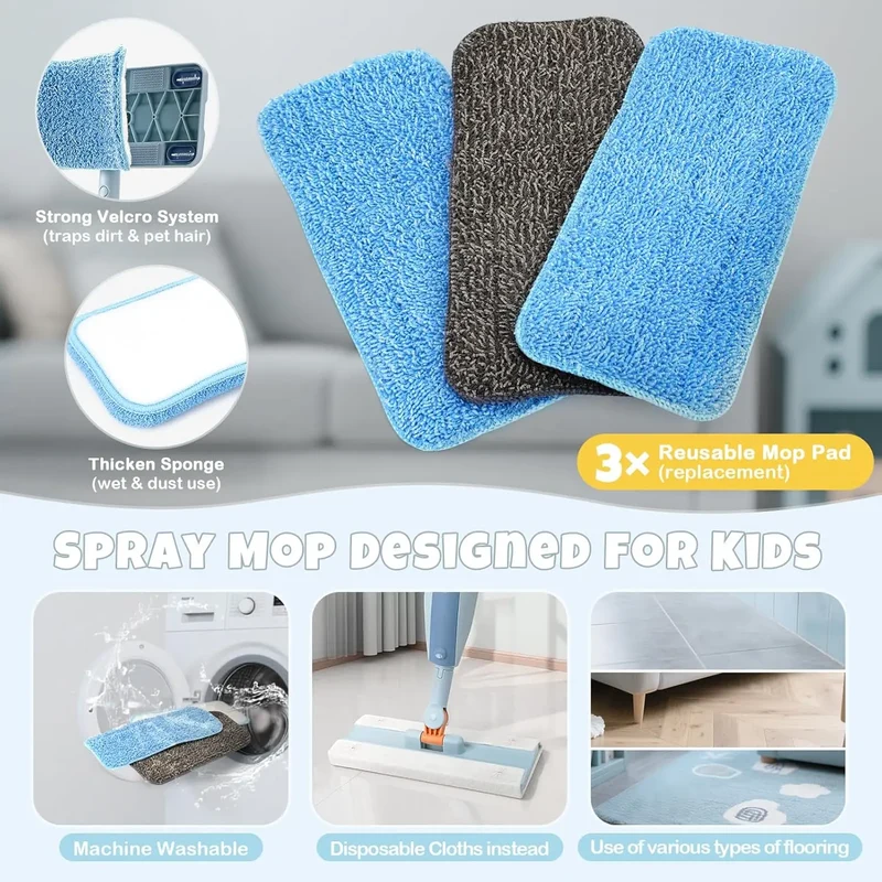 Spray Mop Toy for Kids Cleaning Play