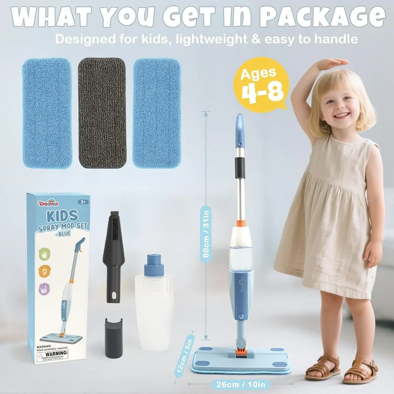 Spray Mop Toy for Kids Cleaning Play