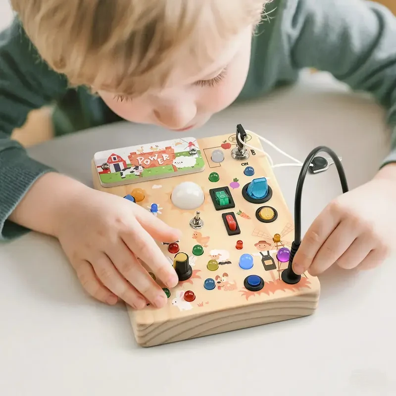 FARM LED Busy Board with Lights & Switches, Ages 1–3