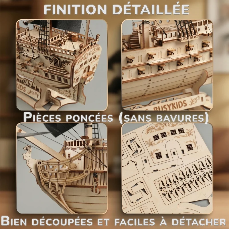 BusyKids Le Virement de Mer – puzzle 3D en bois avec éclairage