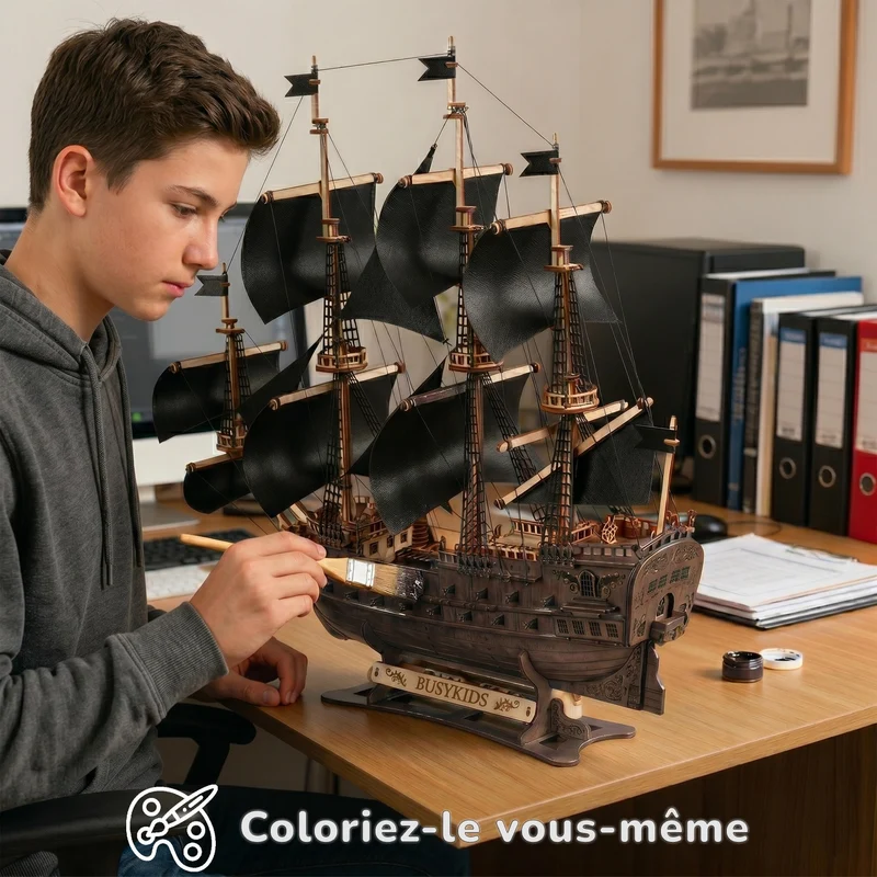 BusyKids Le Virement de Mer – puzzle 3D en bois avec éclairage