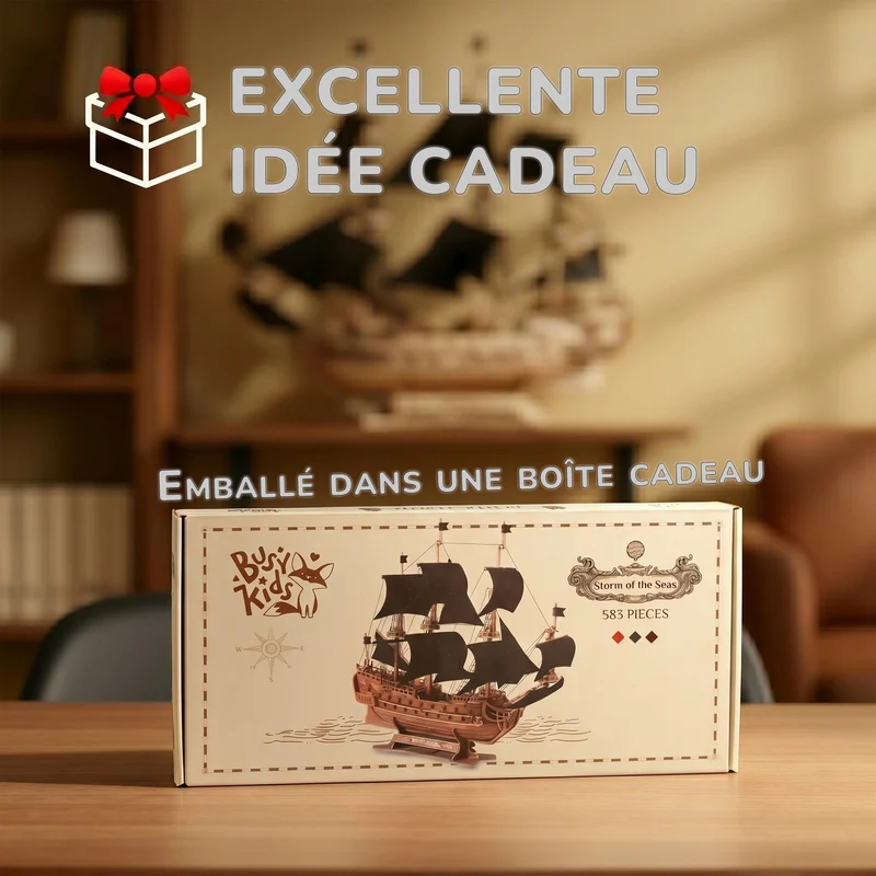 BusyKids Le Virement de Mer – puzzle 3D en bois avec éclairage