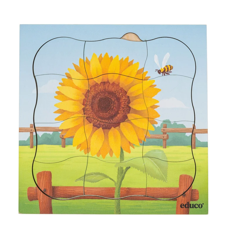 Puzzle évolutif à la ferme - le tournesol
