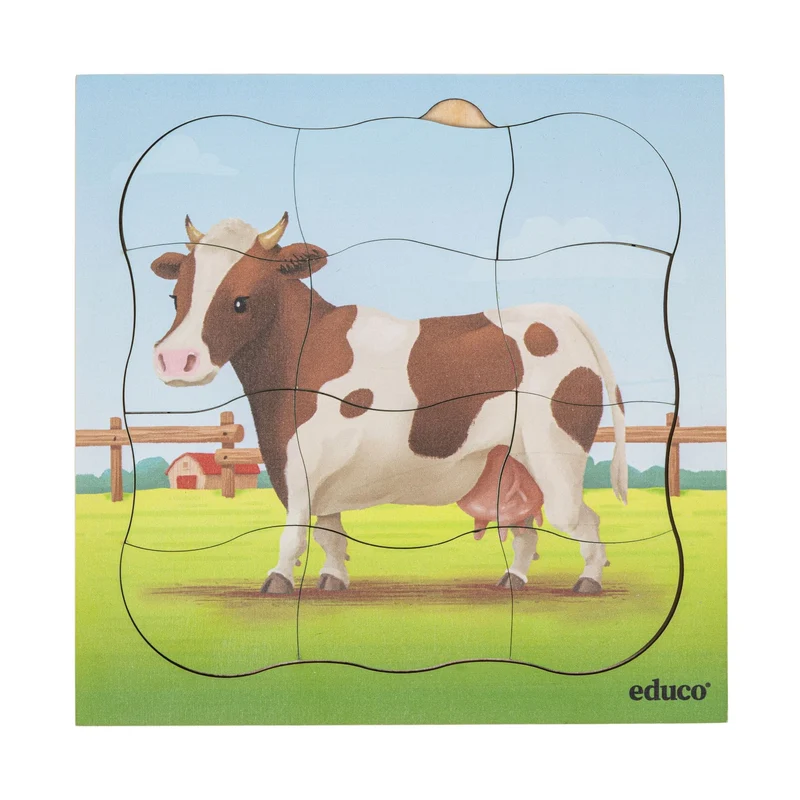 Puzzle évolutif à la ferme - la vache
