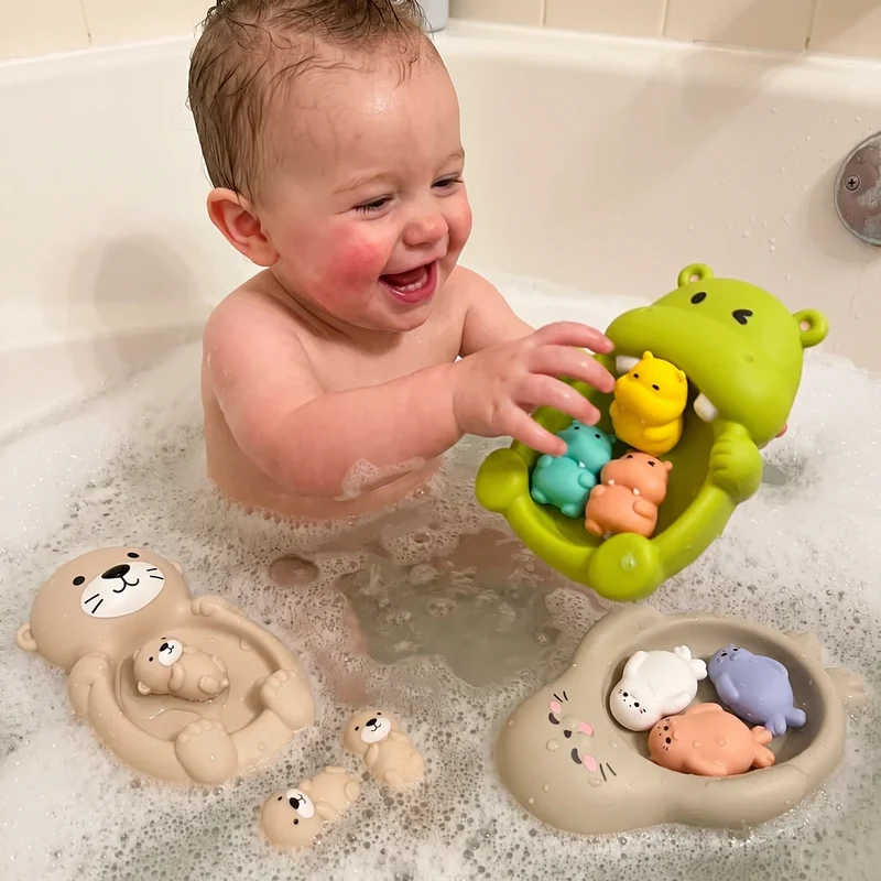 Jouet de Bain Bébé : Famille d'Animaux Flottants