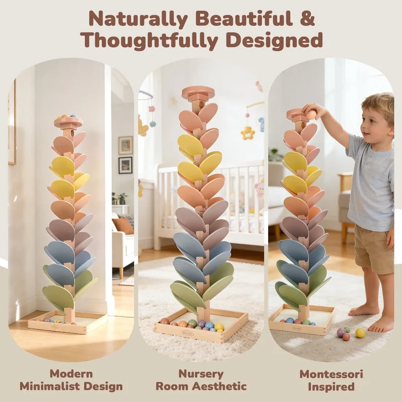 Wooden Musical Ball Drop Montessori Toddler Music Toys