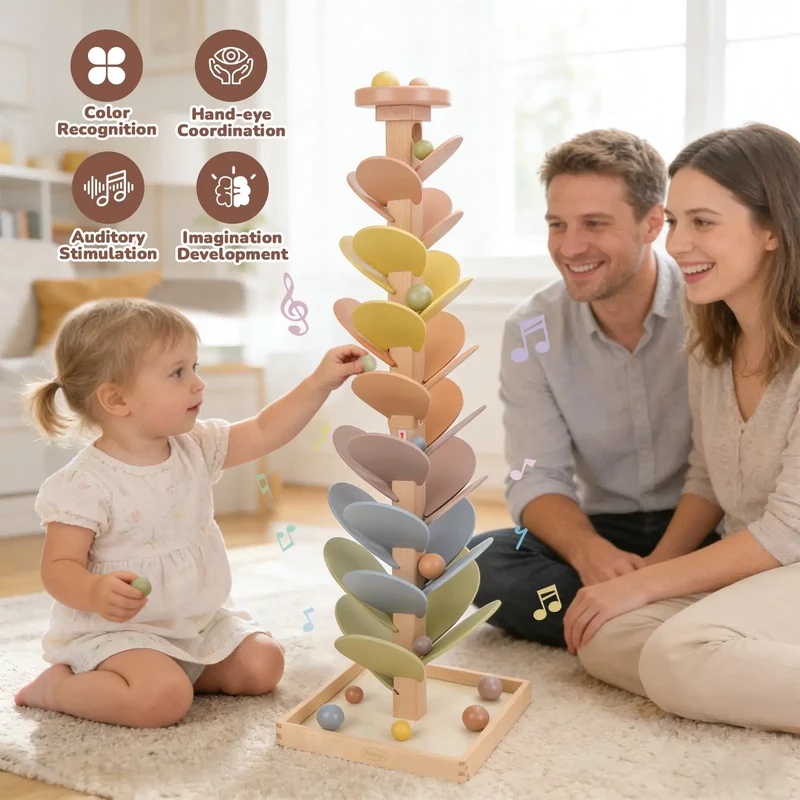 Wooden Musical Ball Drop Montessori Toddler Music Toys
