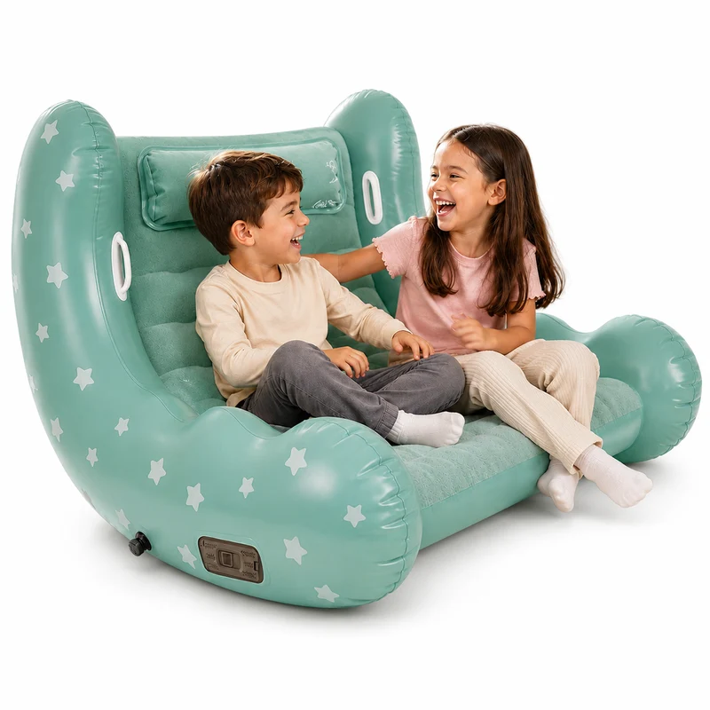 Kids Inflatable Lounger Chair with Soft Flocked Cushion