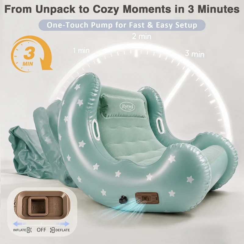 Kids Inflatable Lounger Chair with Soft Flocked Cushion