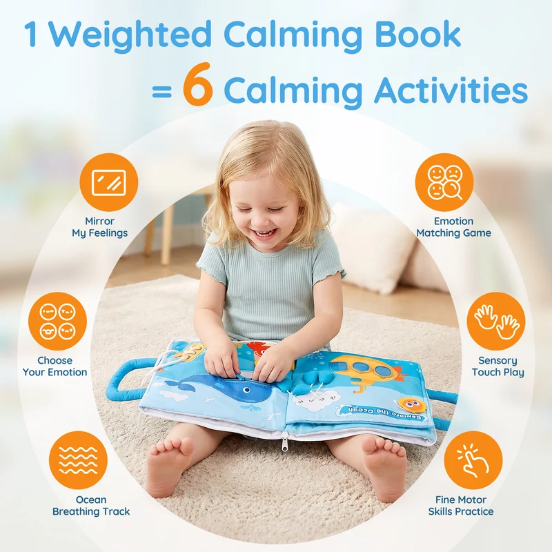 Weighted Calming Book, Sensory Toys for Toddlers | 3Lb