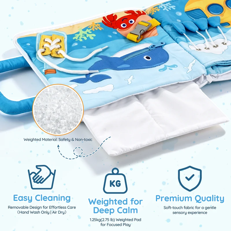 Weighted Calming Book, Sensory Toys for Toddlers | 3Lb