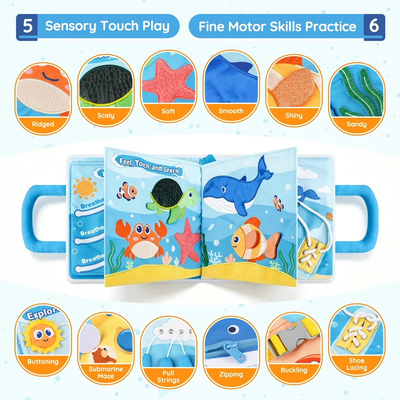 Weighted Calming Book, Sensory Toys for Toddlers | 3Lb