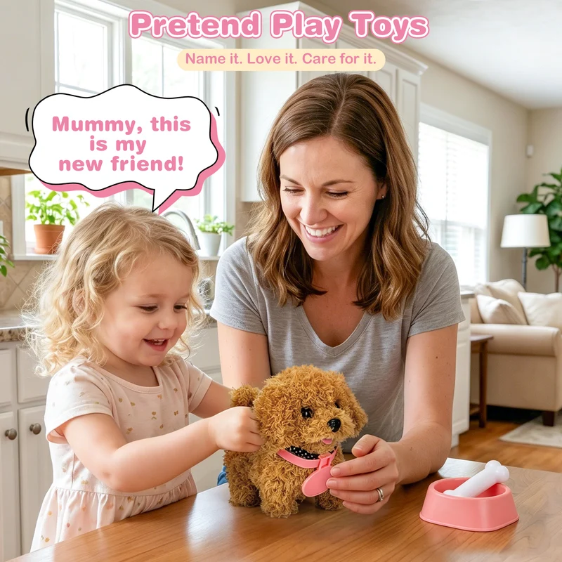 18-Piece Walking Robot Puppy Toy with Dog House & Leash