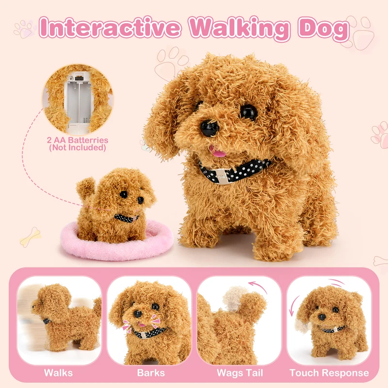 18-Piece Walking Robot Puppy Toy with Dog House & Leash