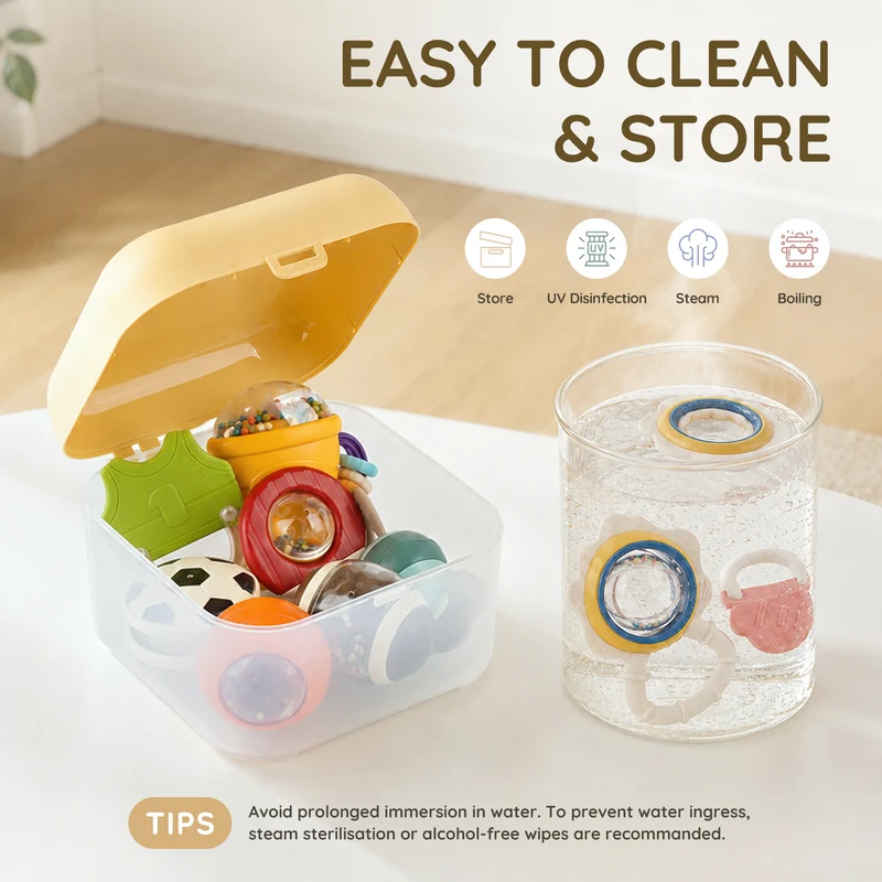 10-Piece Baby Rattles and Teething Toys Set for Newborns 0–6 Months