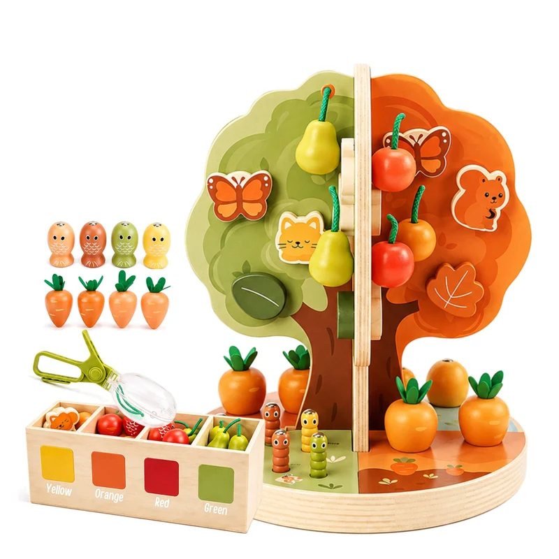 9-in-1 Montessori Sorting & Stacking Apple Tree Toy