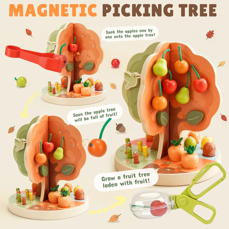 9-in-1 Montessori Sorting & Stacking Apple Tree Toy