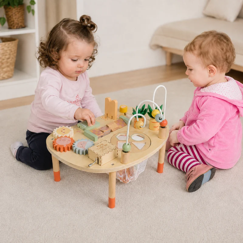 9-in-1 Wooden Activity Table Montessori Toys for Toddlers