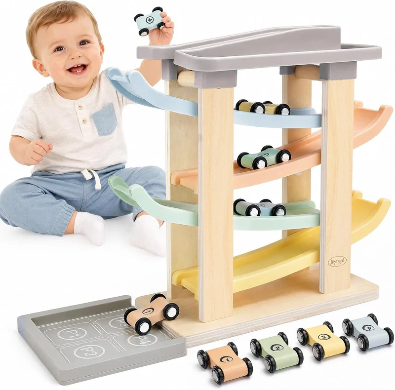 Car Ramp Toy with 4 Cars for Toddlers Ages 1–3