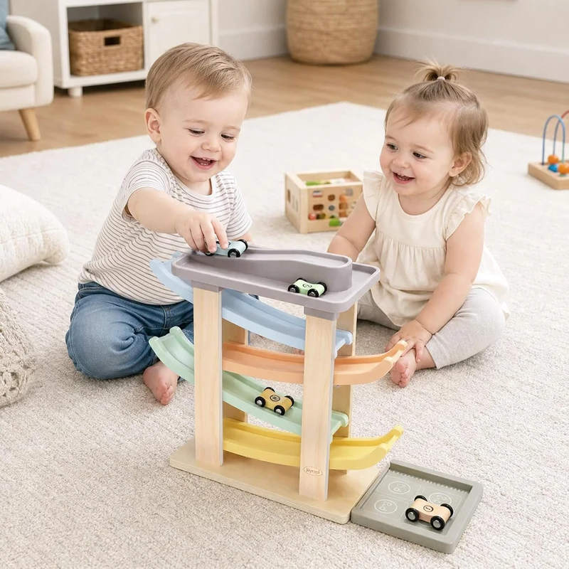 Car Ramp Toy with 4 Cars for Toddlers Ages 1–3