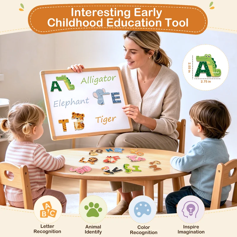 ALL-IN-ONE Fridge Magnets for Toddler, 65PCS Fridge Magnetic Alphabet Learning Toys