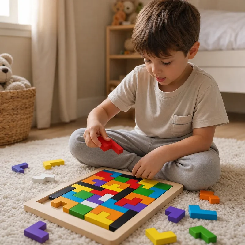 Puzzle Tetris en Bois