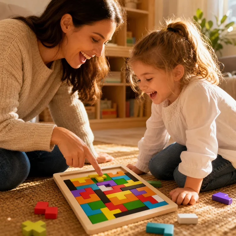 Puzzle Tetris en Bois