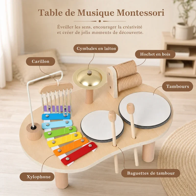 Table de Musique Montessori en Bois