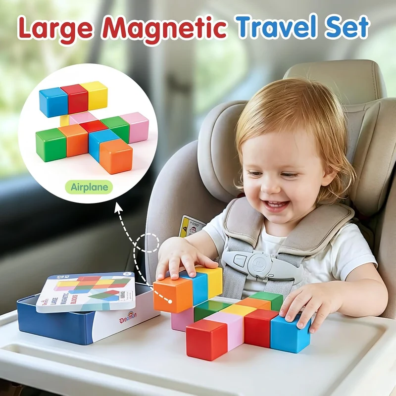 Large Magnetic Building Blocks STEM Magnets Toys for Kids