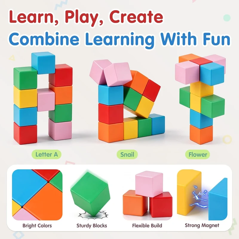 Large Magnetic Building Blocks STEM Magnets Toys for Kids