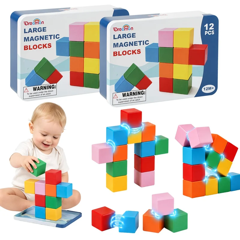 Large Magnetic Building Blocks STEM Magnets Toys for Kids