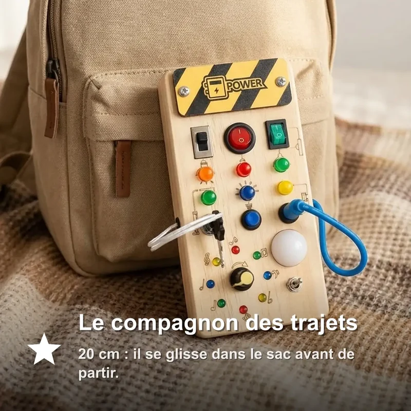 Planche Sensorielle Montessori en Bois avec Interrupteurs