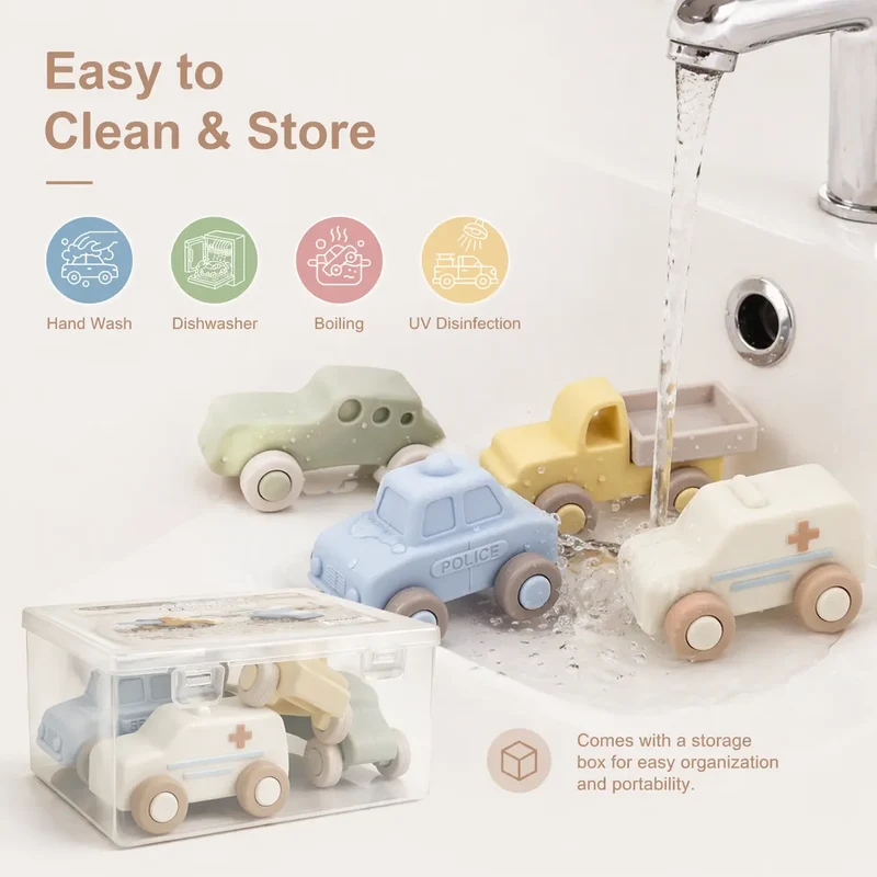 Silicone Car Teething Toys for Baby 6M+