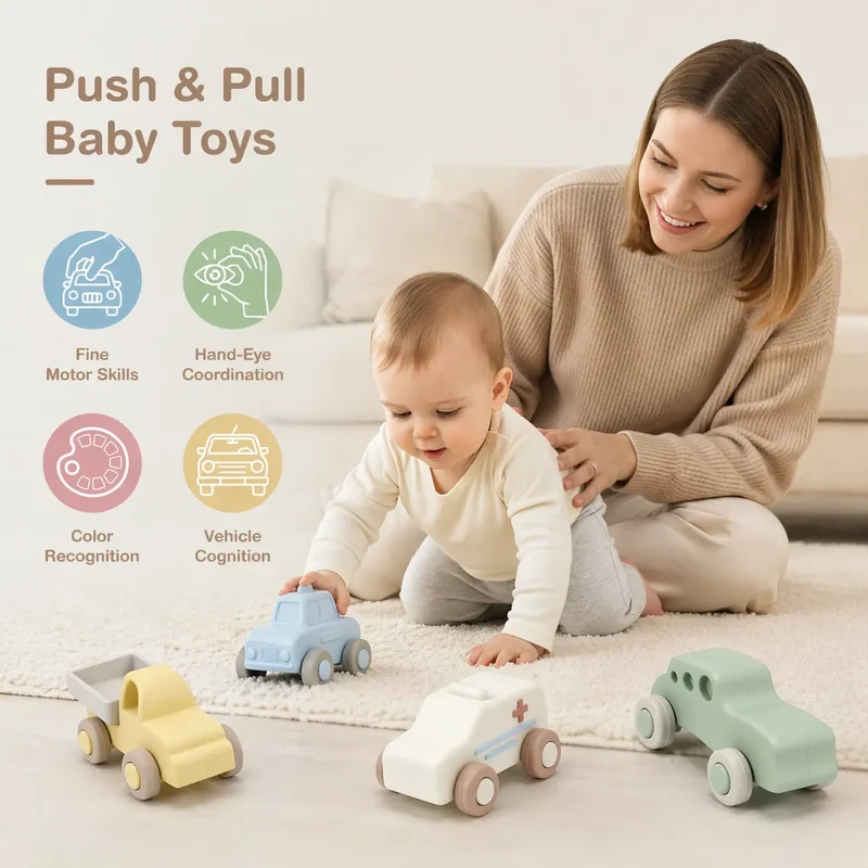Silicone Car Teething Toys for Baby 6M+