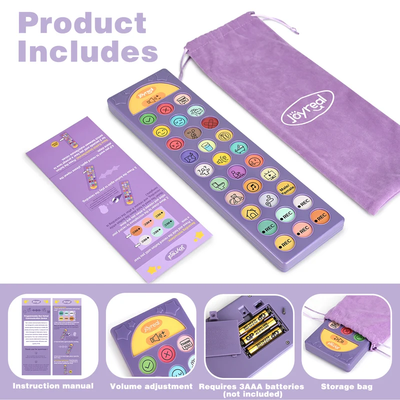 Joyreal AAC Speech Device Bundle, Communication Board for Autism Nonverbal Children & Early Language Support