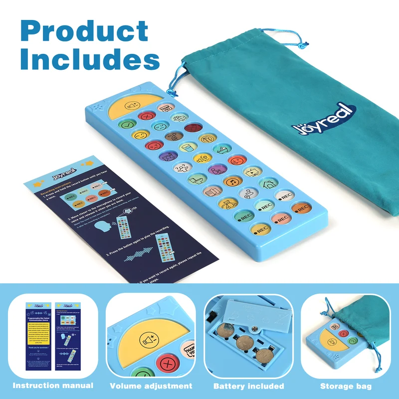 Joyreal AAC Speech Device Bundle, Communication Board for Autism Nonverbal Children & Early Language Support