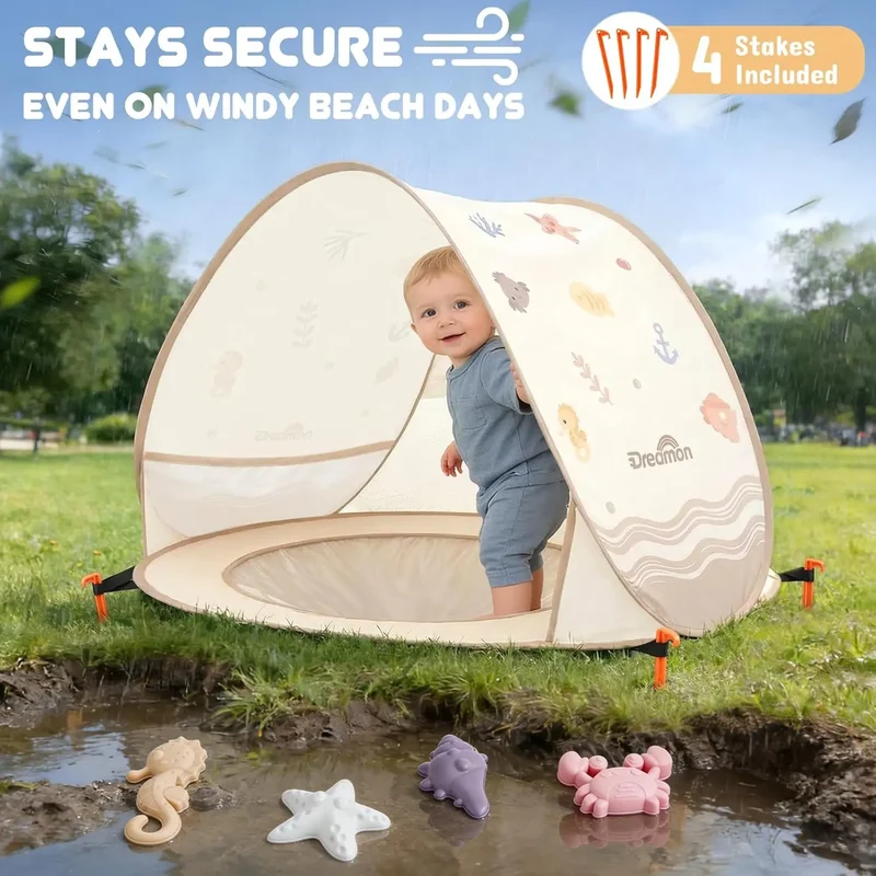 Pop-Up Beach Tent with Baby Pool – UV Protection Tent for Beach, Garden & Outdoor