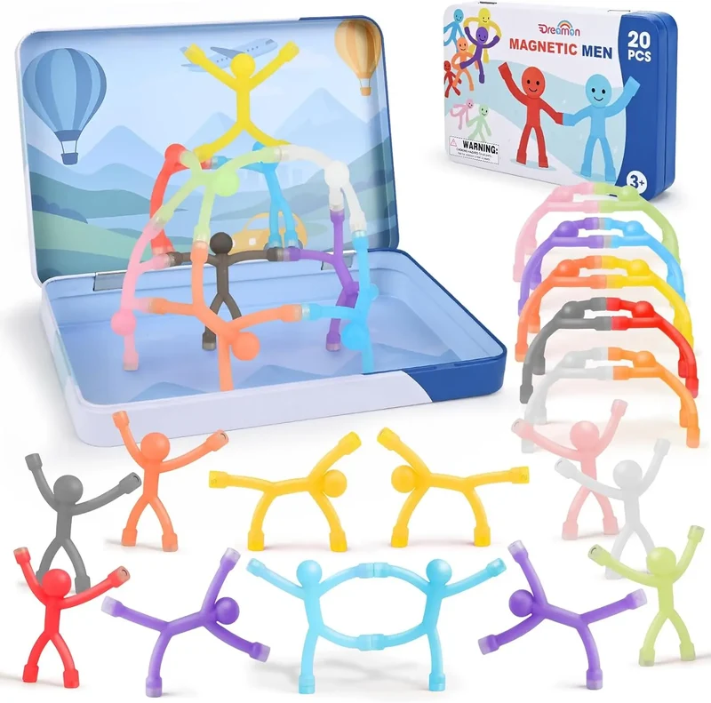 Magnetic People Figures Toys with Metal Box