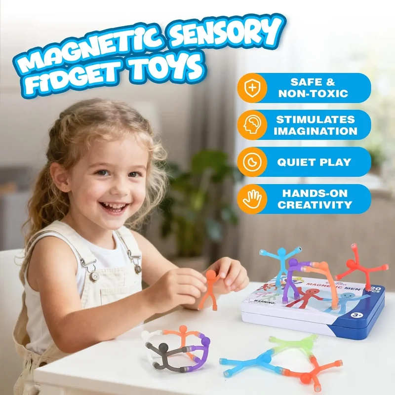 Magnetic People Figures Toys with Metal Box