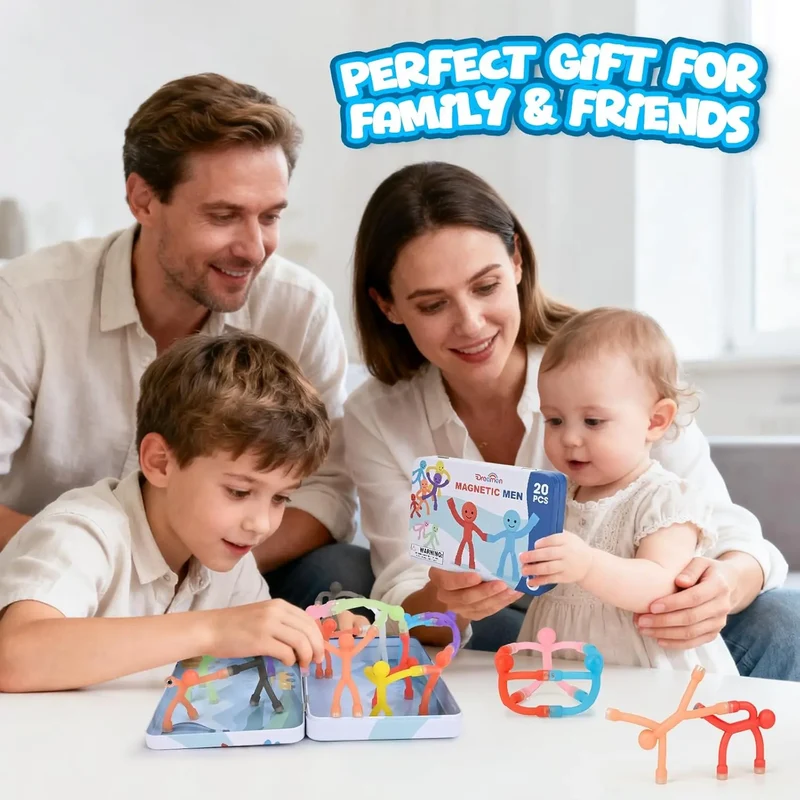 Magnetic People Figures Toys with Metal Box