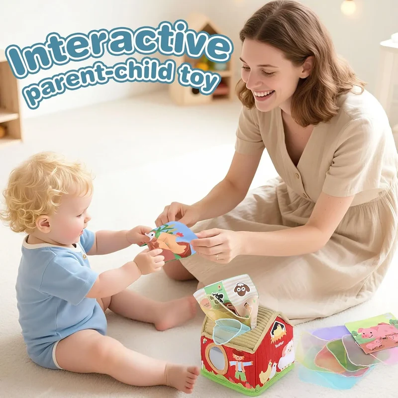 Montessori Tissue Box Toy for Babies 6-12 Months