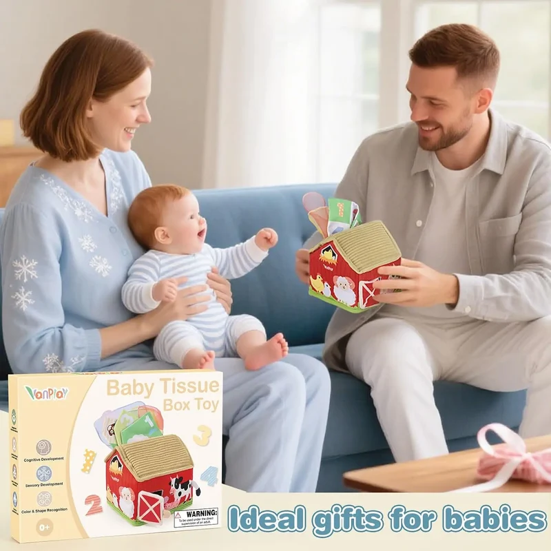 Montessori Tissue Box Toy for Babies 6-12 Months