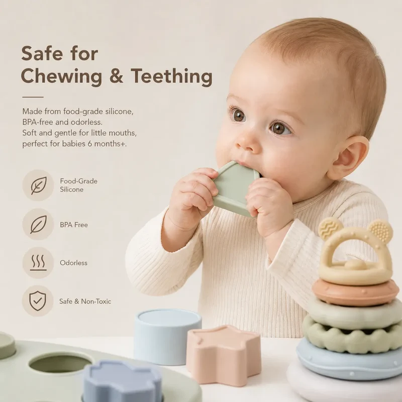 Silicone Sensory Montessori Baby Toy for Toddlers 6M - 2YS
