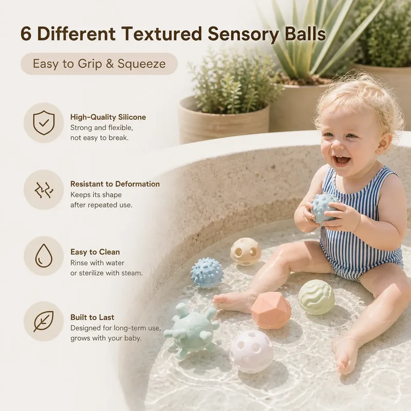 Silicone Sensory Montessori Baby Toy for Toddlers 6M - 2YS
