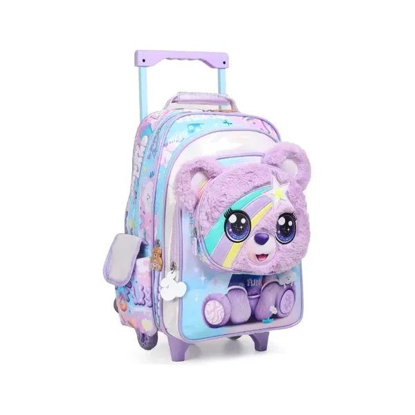 CHIMOLA - Grand Cartable à roulettes Ours 45 cm